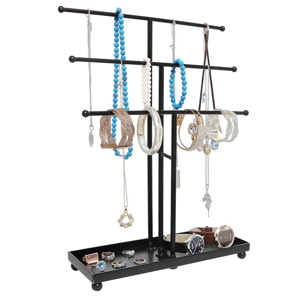 Black Metal 3 Tier Jewelry Organizer